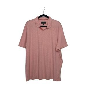 JoS. A. Bank tailored fit orange stripes short sleeve polo shirt size XL